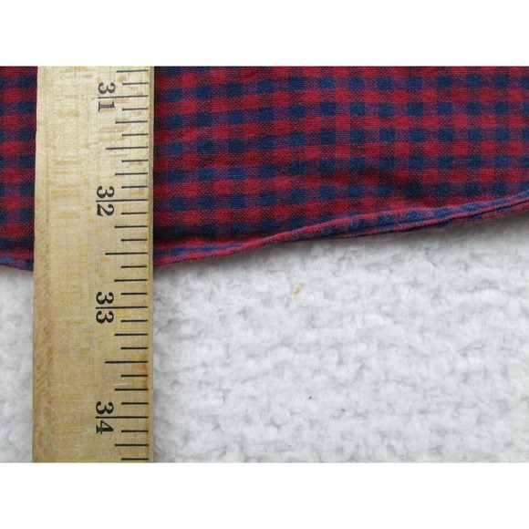 Sid Mashburn Shirt Mens XL Red Blue Gingham Button Down Cotton Pocket - Picture 8 of 9